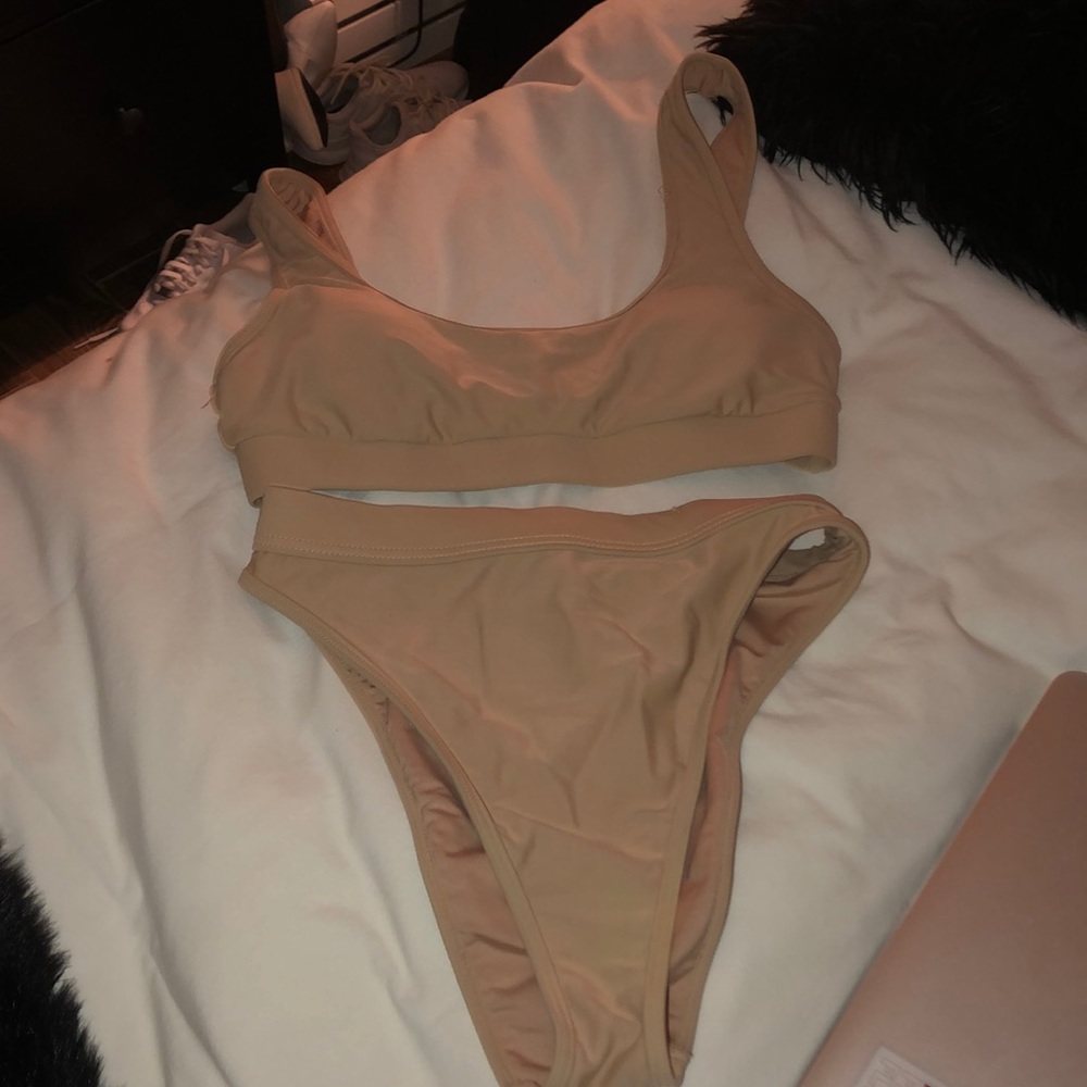Nude tan bikini high waisted